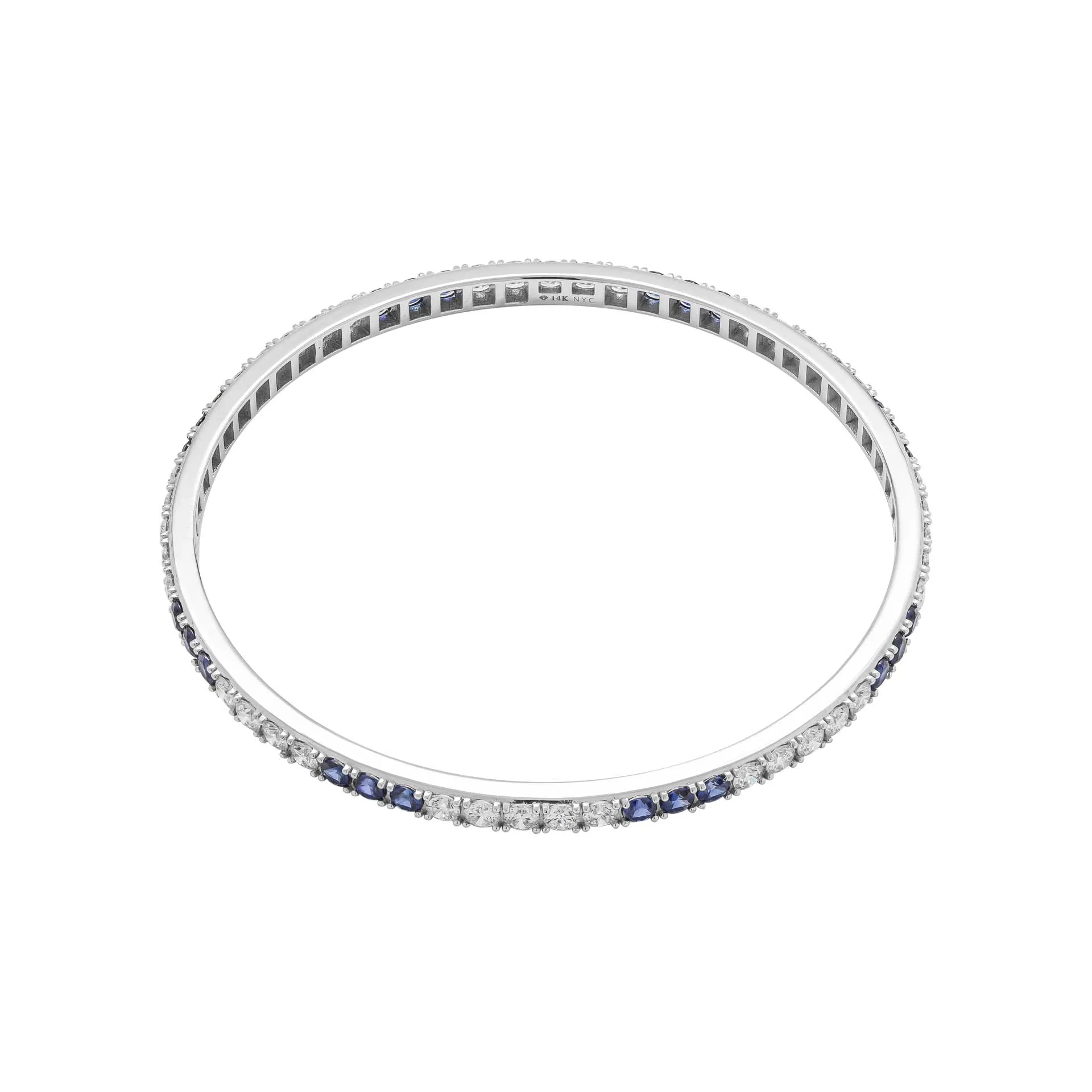 Bangle Bracelet in 14 K White Gold 7.51ct