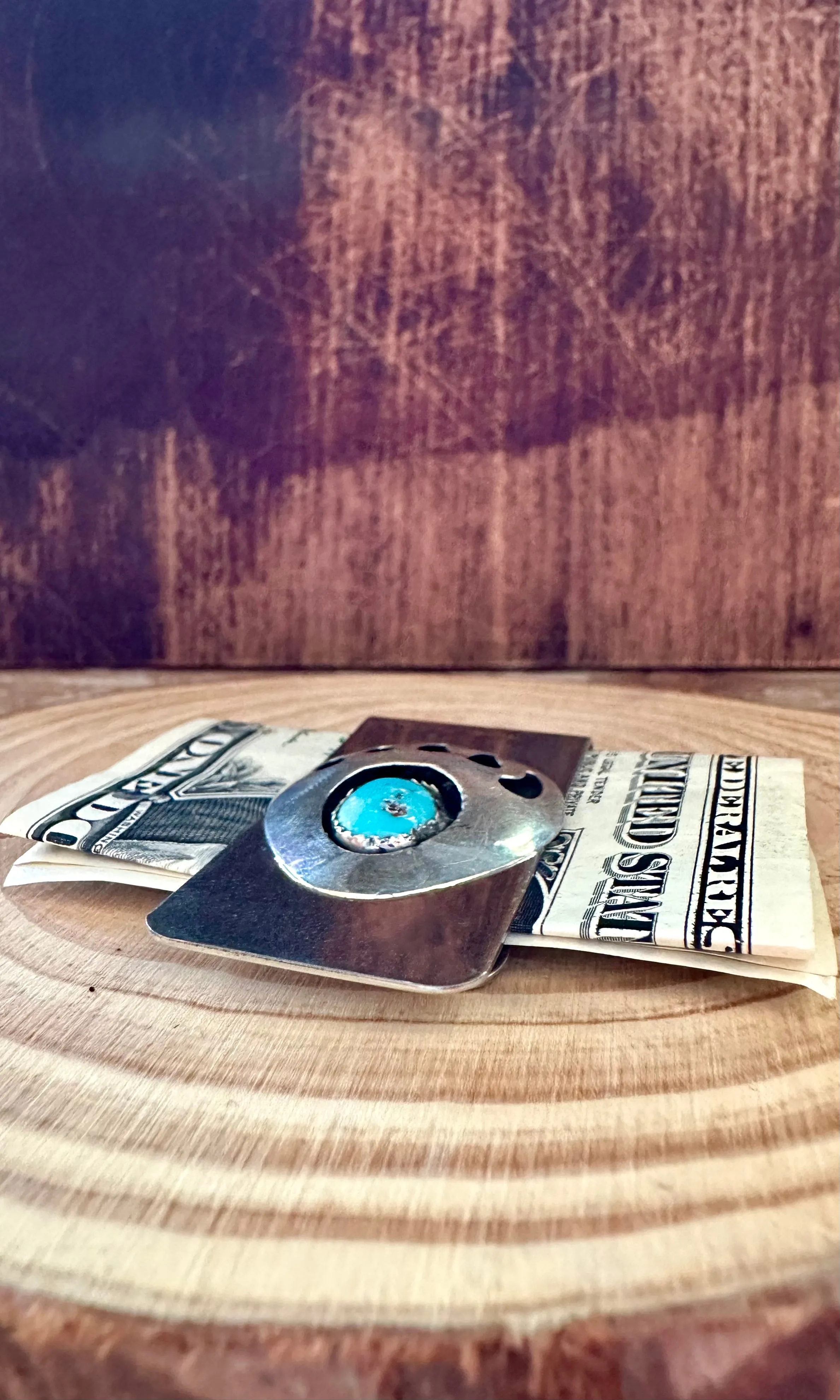 BEAR CLAW Native Turquoise Silver Money Clip