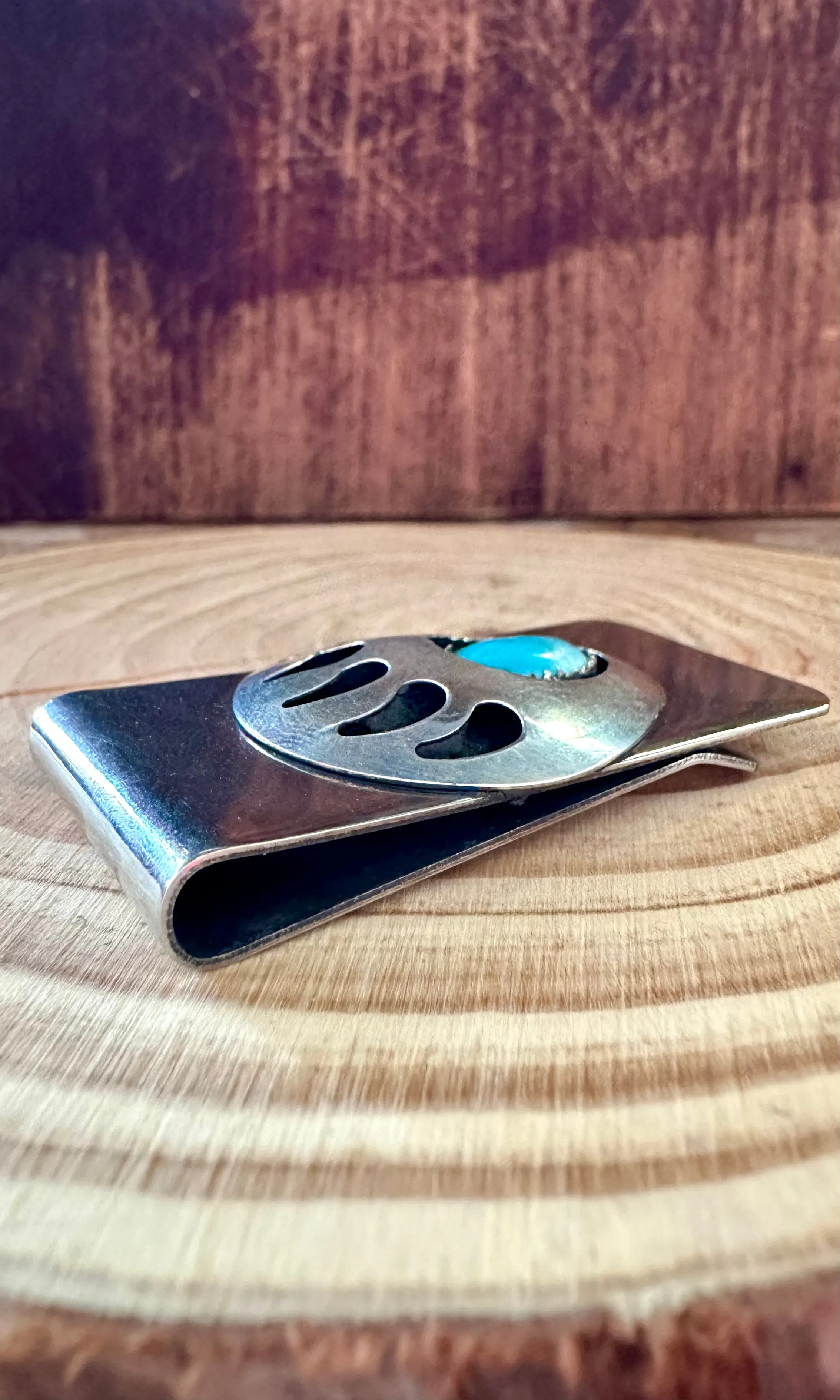 BEAR CLAW Native Turquoise Silver Money Clip