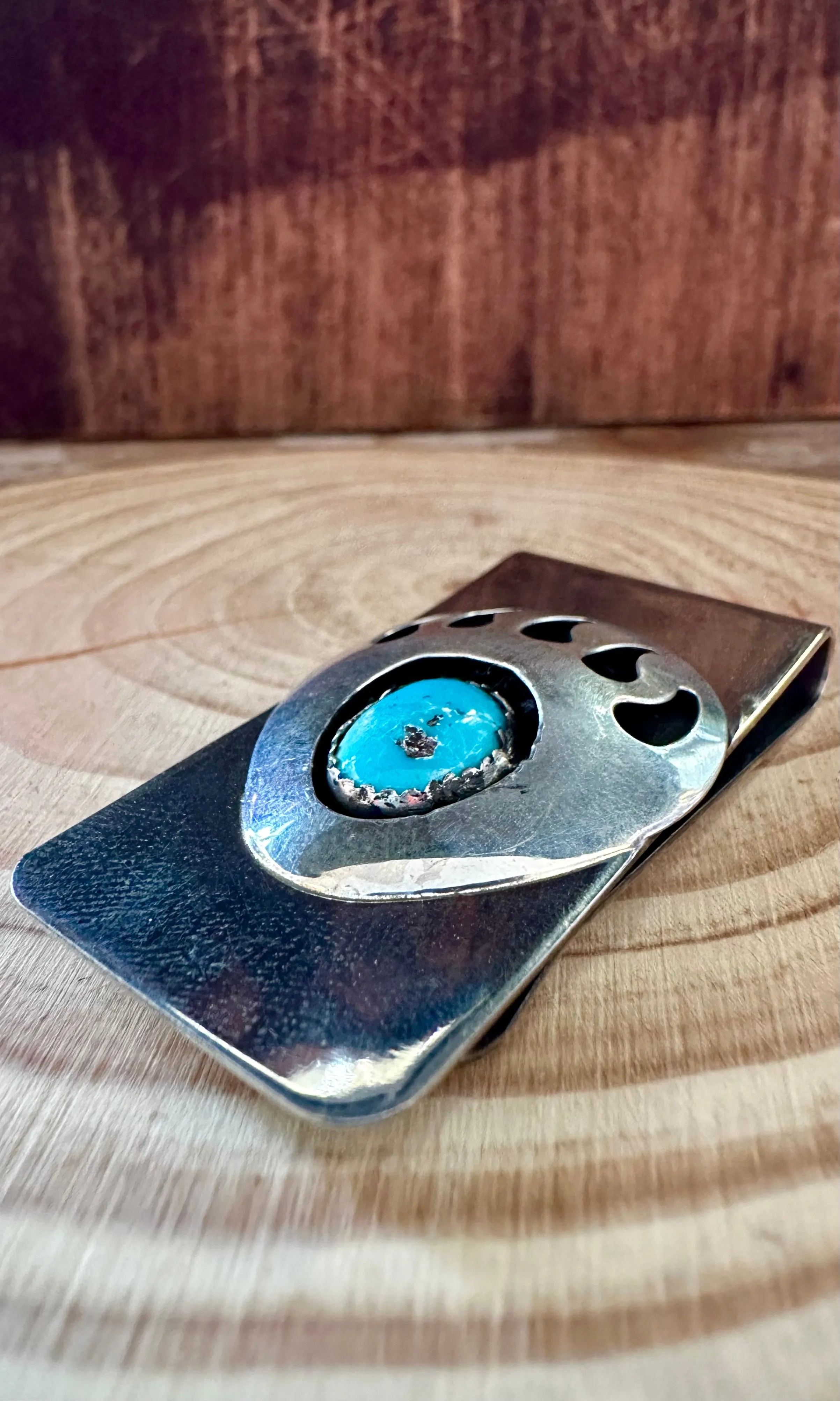 BEAR CLAW Native Turquoise Silver Money Clip