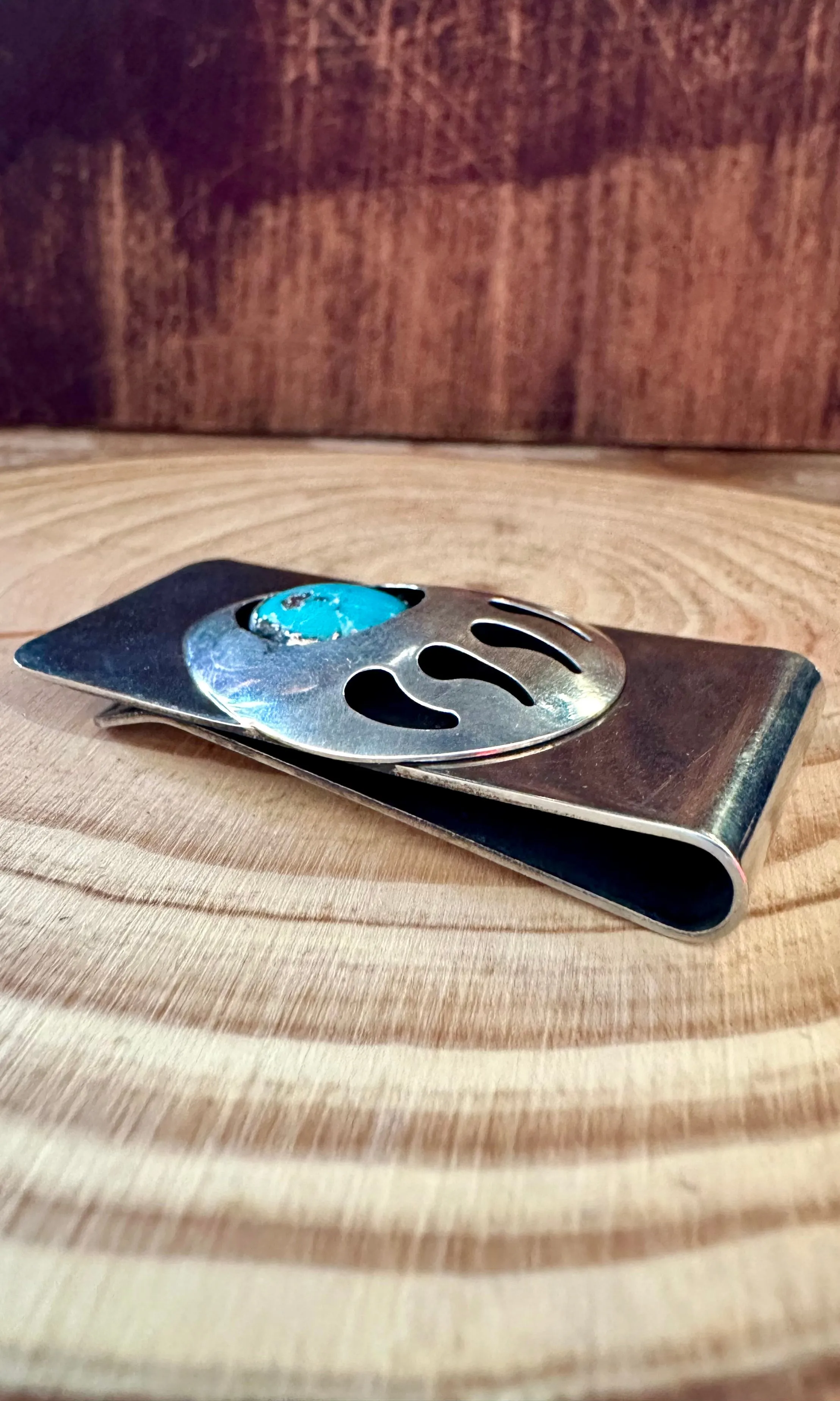 BEAR CLAW Native Turquoise Silver Money Clip