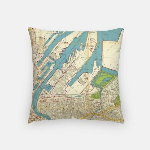 Belfast city skyline with vintage Belfast map