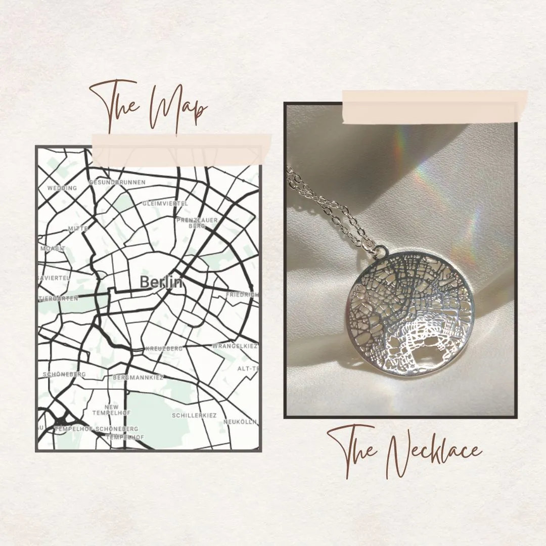 Berlin Silver - City Map Necklace