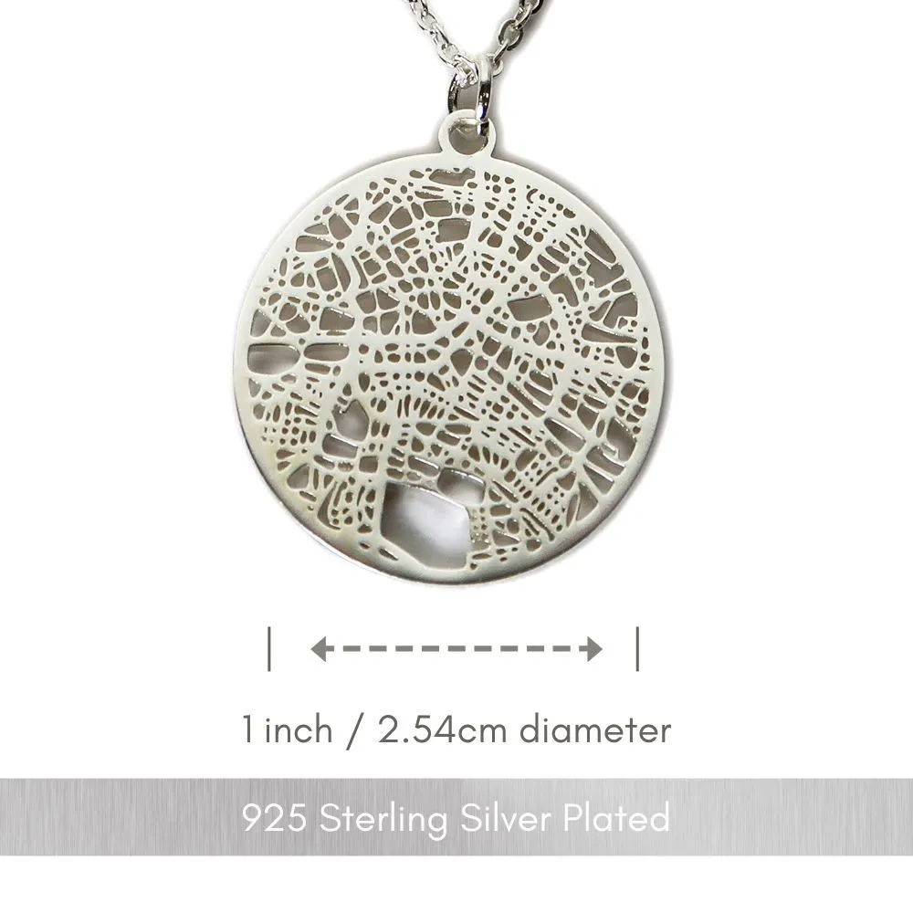 Berlin Silver - City Map Necklace