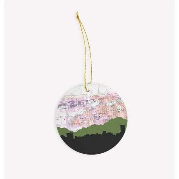 Billings, Montana city skyline with vintage Billings map