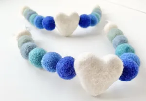 Blue Ombre Heart Curtain Ties