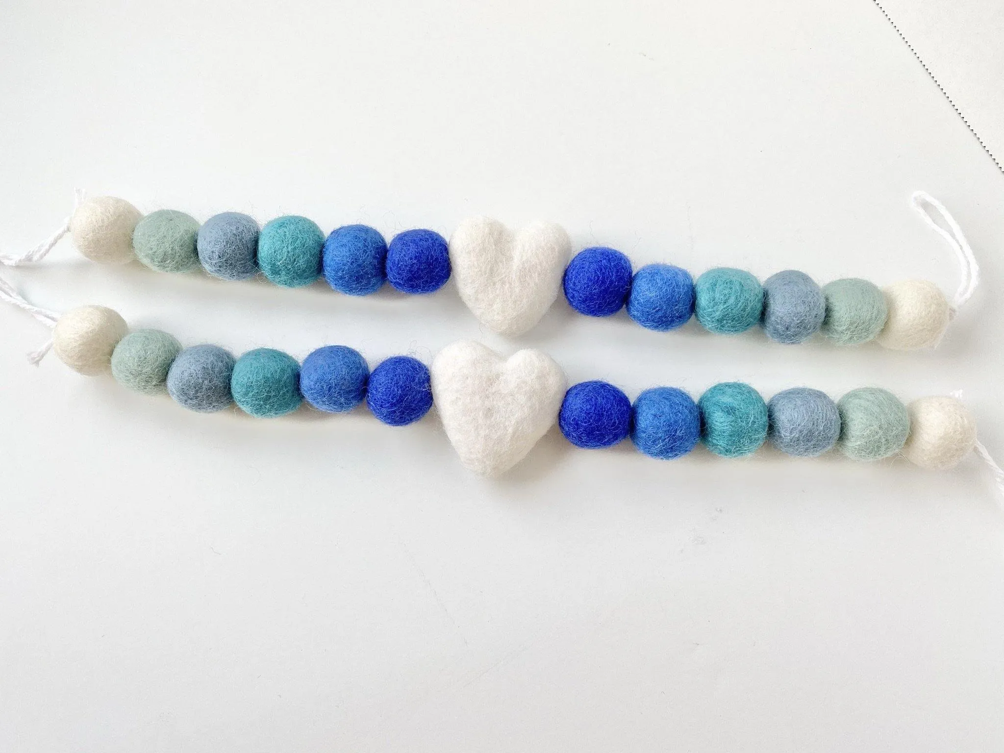 Blue Ombre Heart Curtain Ties