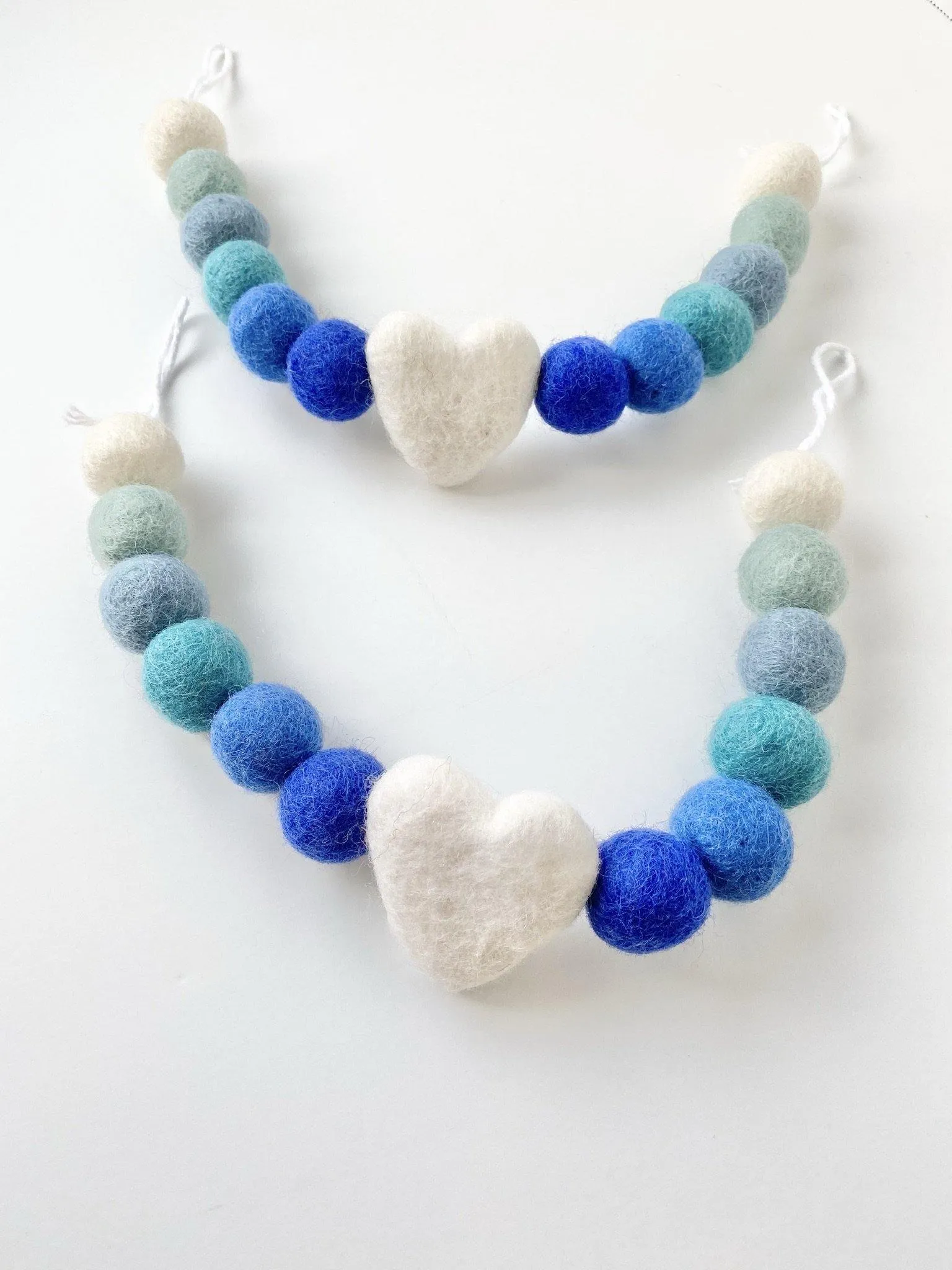 Blue Ombre Heart Curtain Ties