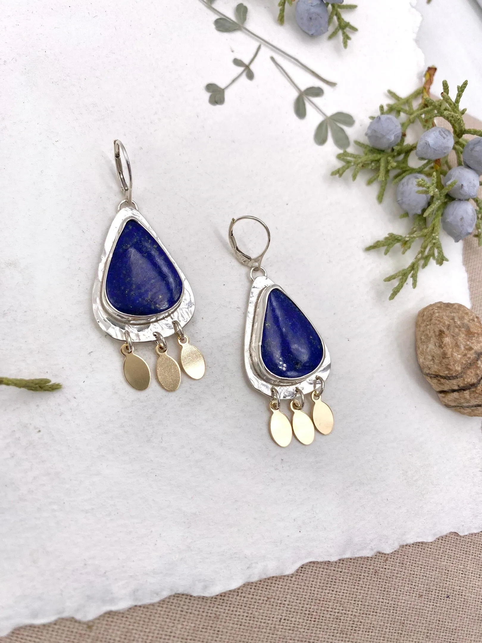 Blue Petal Earrings