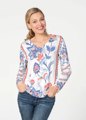 Bohemian Chintz (7847) ~ French Terry V-neck Top