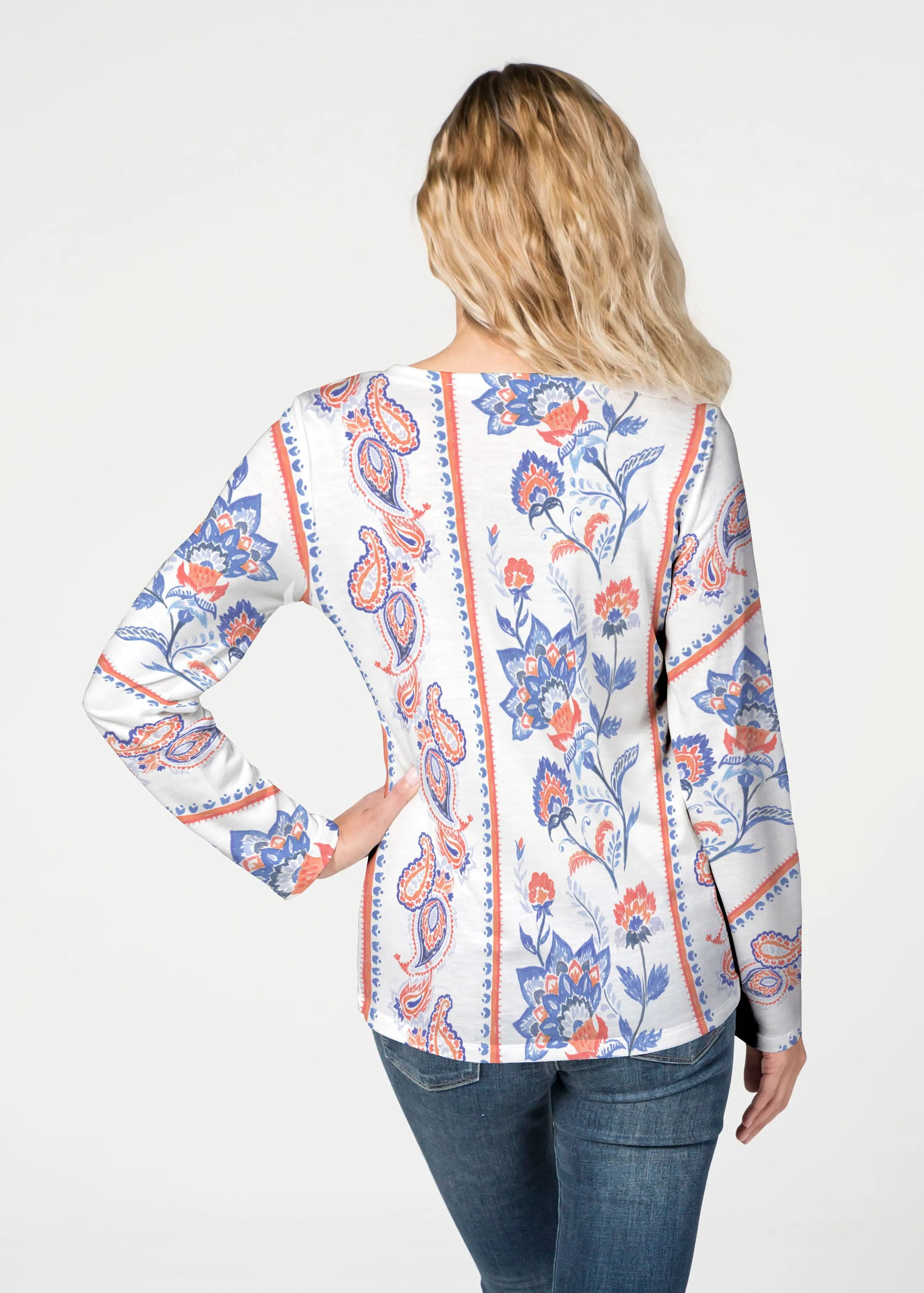 Bohemian Chintz (7847) ~ French Terry V-neck Top