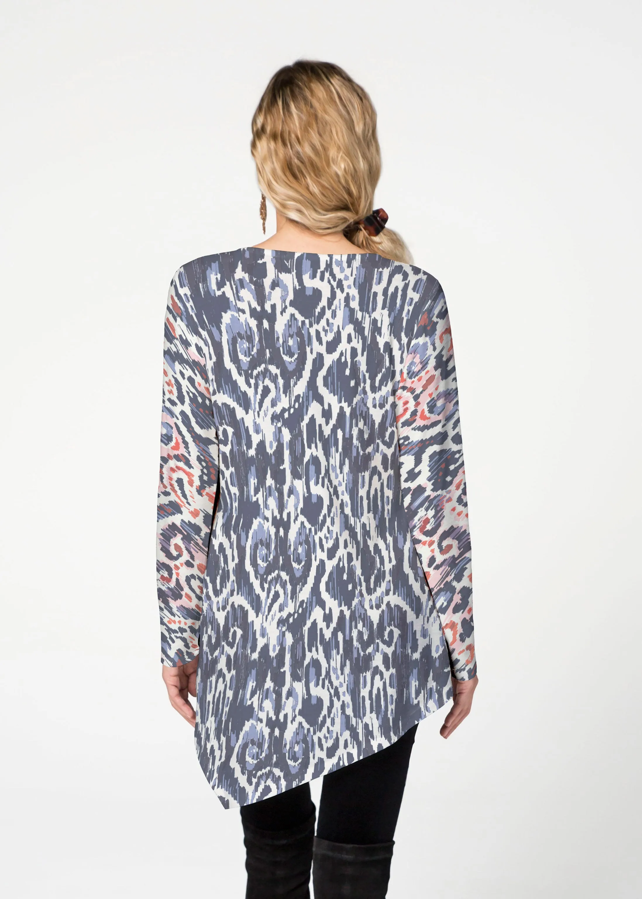Boho Paisley (8054) ~ Asymmetrical French Terry Tunic