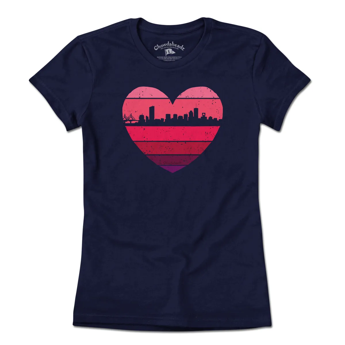 Boston Heart Retro Skyline T-Shirt