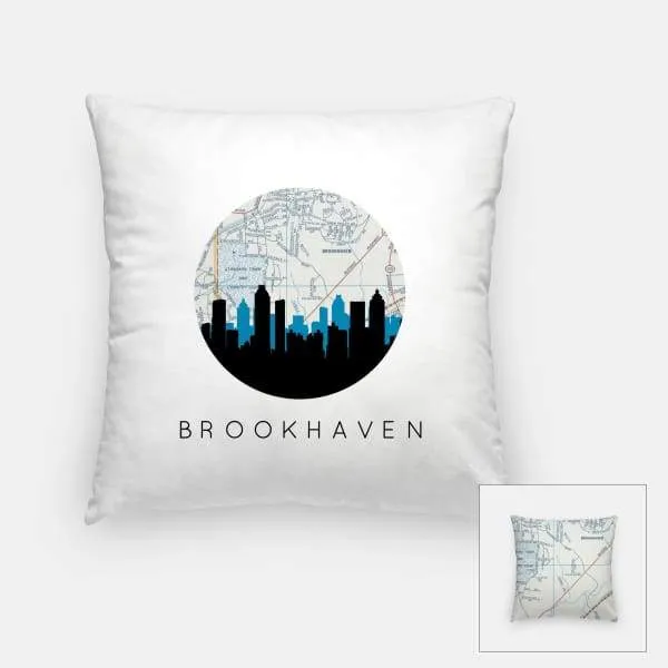 Brookhaven, Georgia city skyline with vintage Brookhaven map