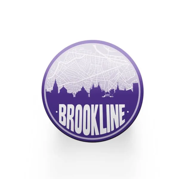 Brookline, Massachusetts skyline and city map design | in multiple colors