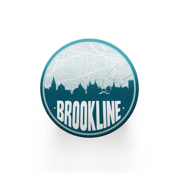 Brookline, Massachusetts skyline and city map design | in multiple colors
