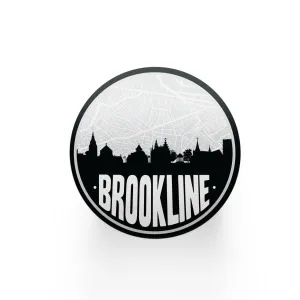 Brookline, Massachusetts skyline and city map design | in multiple colors