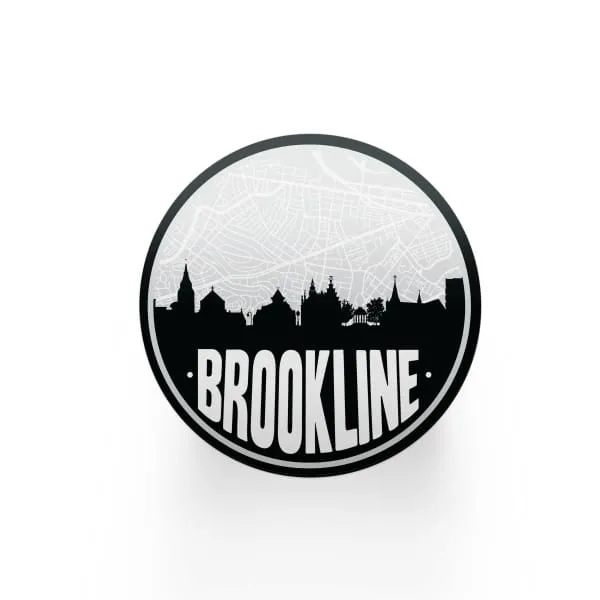 Brookline, Massachusetts skyline and city map design | in multiple colors