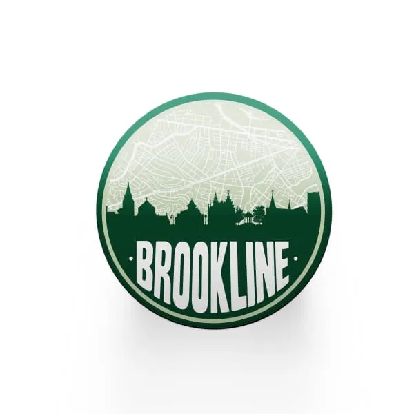 Brookline, Massachusetts skyline and city map design | in multiple colors