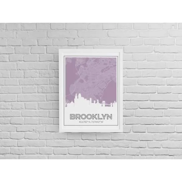 Brooklyn, New York road map and skyline | Handshake