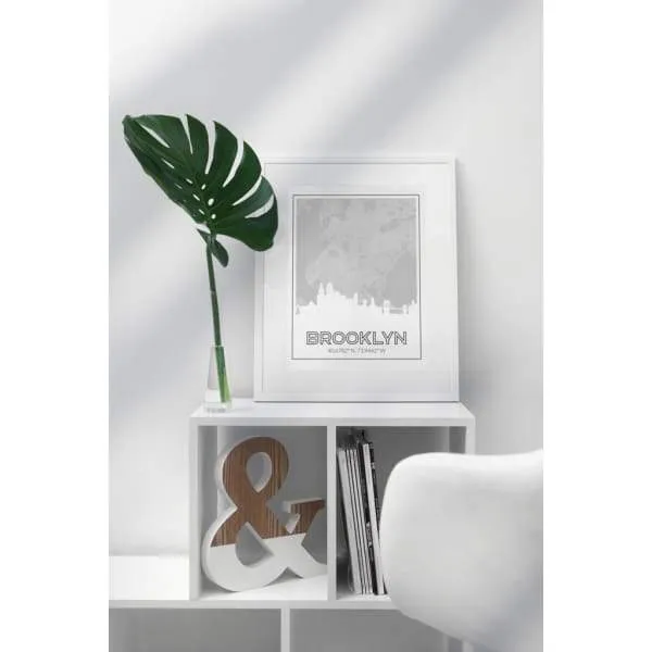 Brooklyn, New York road map and skyline | Handshake