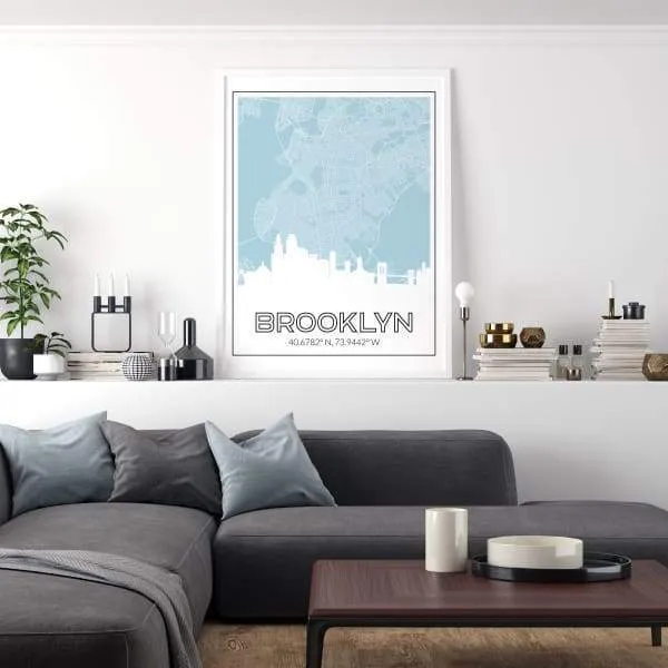 Brooklyn, New York road map and skyline | Handshake