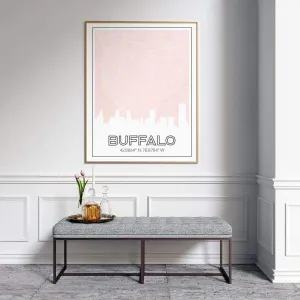 Buffalo, New York skyline and map