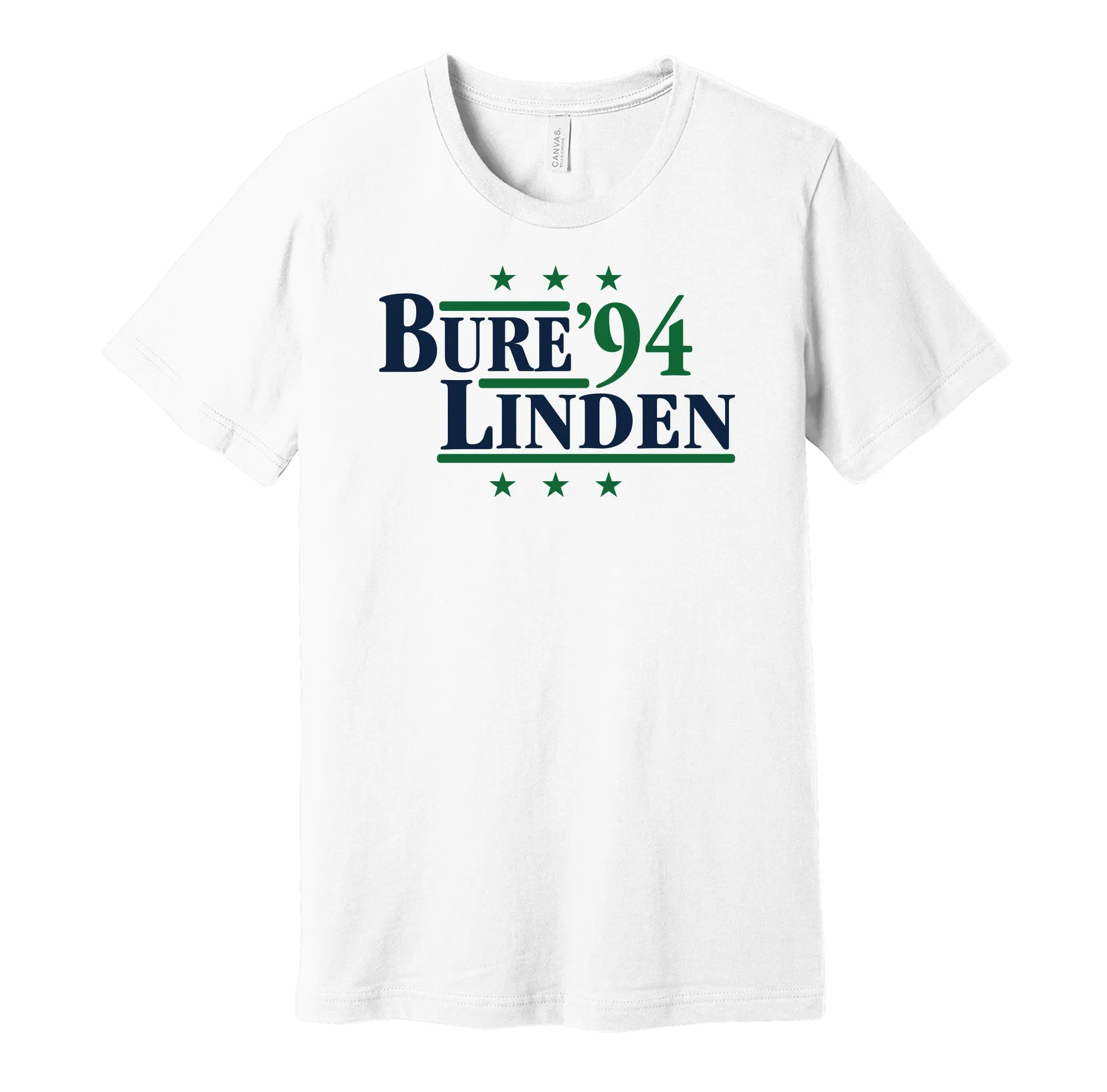 Bure & Linden '94 - Vancouver Legends Political Campaign Parody T-Shirt - Hyper Than Hype Shirts