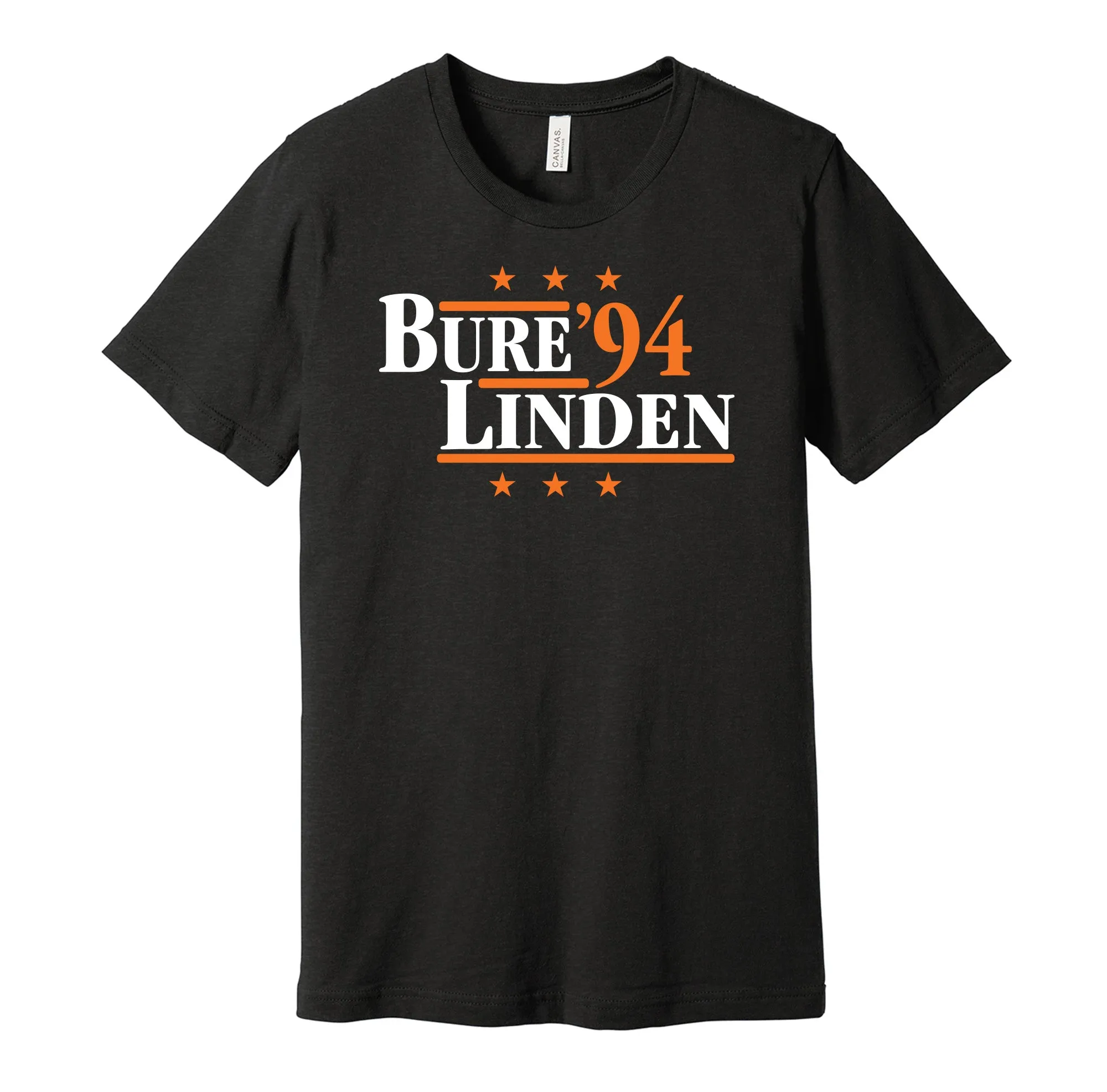 Bure & Linden '94 - Vancouver Legends Political Campaign Parody T-Shirt - Hyper Than Hype Shirts