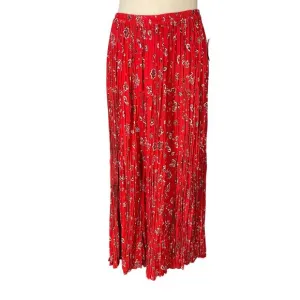 Cactus Flower Broom Maxi Skirt Womens OS Red Prairie Western USA Vtg Deadstock