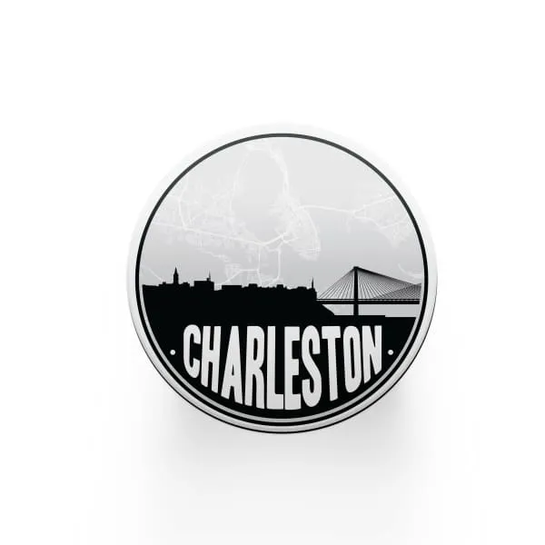 Charleston South Carolina skyline and city map design | in multiple colors