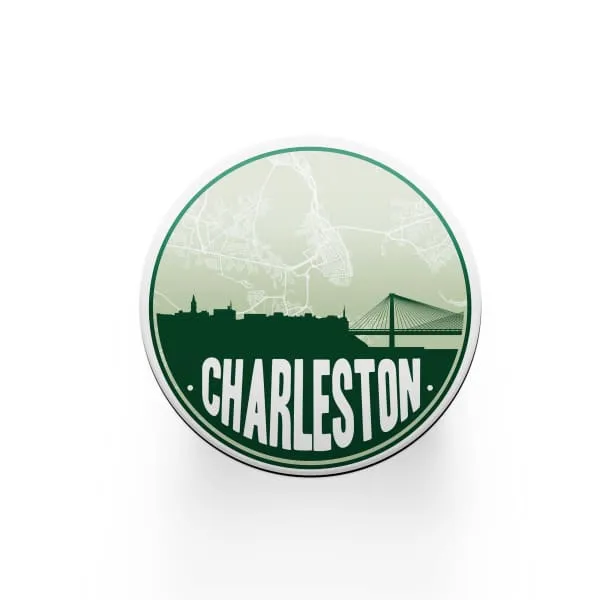 Charleston South Carolina skyline and city map design | in multiple colors