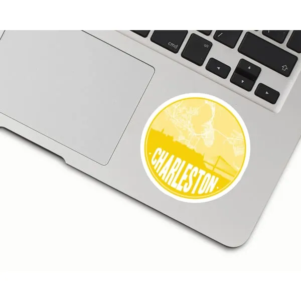 Charleston South Carolina skyline and city map design | in multiple colors