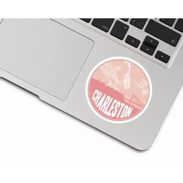 Charleston South Carolina skyline and city map design | in multiple colors