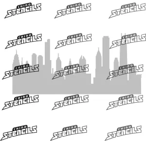 Chicago City Skyline B # 2354 art stencil / template (Copy)
