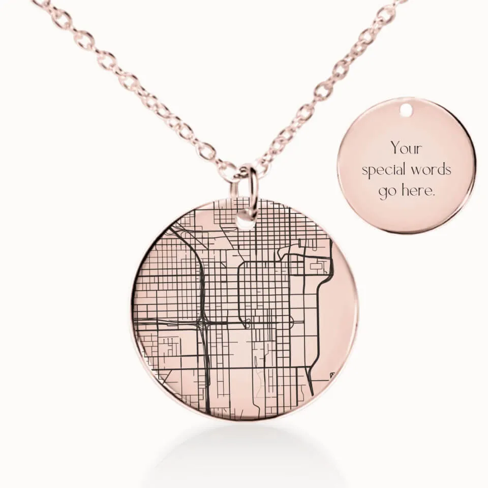 Chicago, Illinois City Street Map Necklace