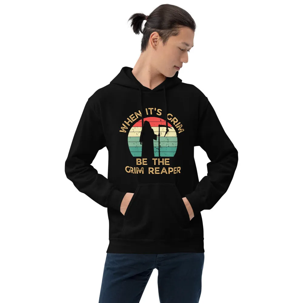 Chiefs Grim Reaper Unisex Hoodie, When It's Grim, Be The Grim Reaper Retro Vintage Shirt Hoodie