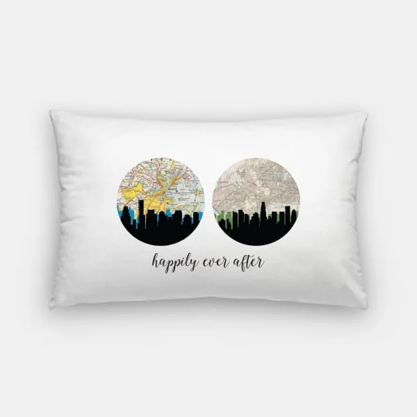 Choose Your Own Adventure | 2 City Custom Map Pillow