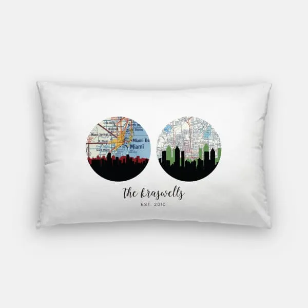 Choose Your Own Adventure | 2 City Custom Map Pillow