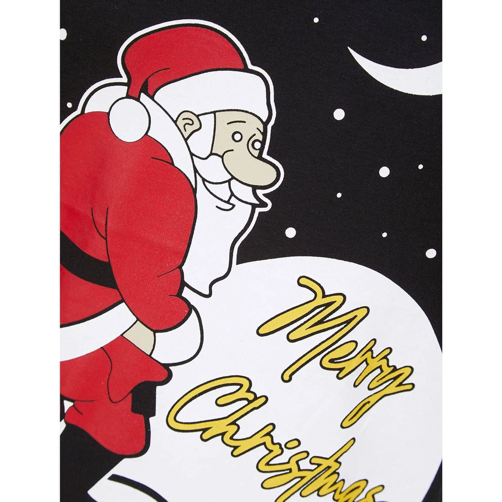 Christmas Yellow Snow Mens Christmas Short Sleeve Top - Black