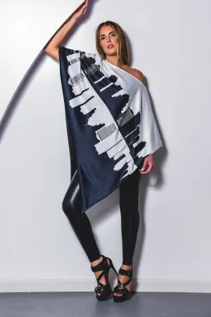 CITY SKYLINE REVERSIBLE PONCHO