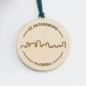 City Skyline Wood Ornament