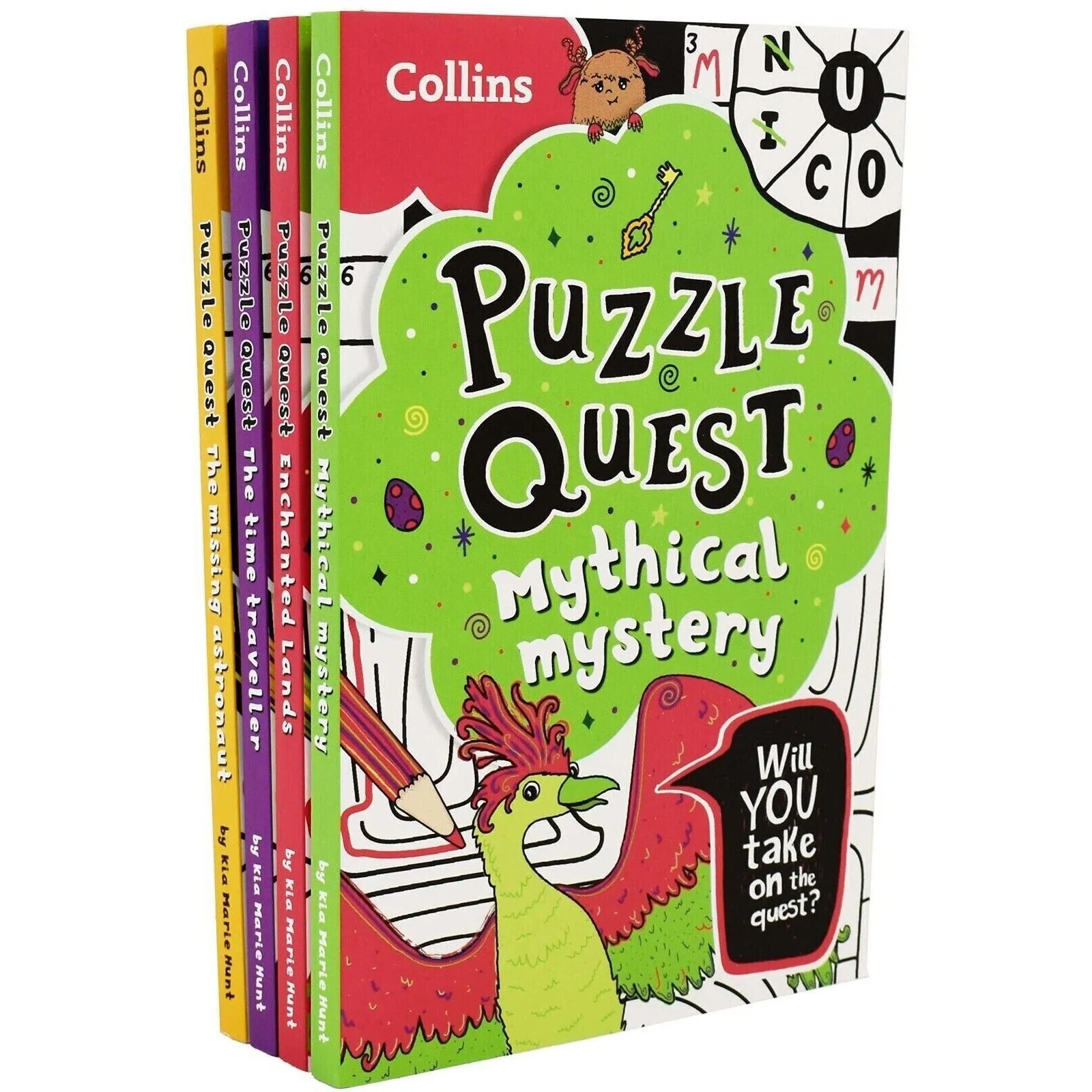 Collins Puzzle Quest 4 Books Collection Set by Kia Marie (Hunt Enchanted Land)