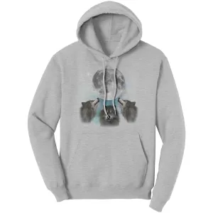 Comfort Colors Howling Wolves Vintage 90s Graphic Hoodie, Wolf Moon Hoodie, Full Moon, Wolves Hoodie, Grey Wolf Retro Halloween Hoodie Gift