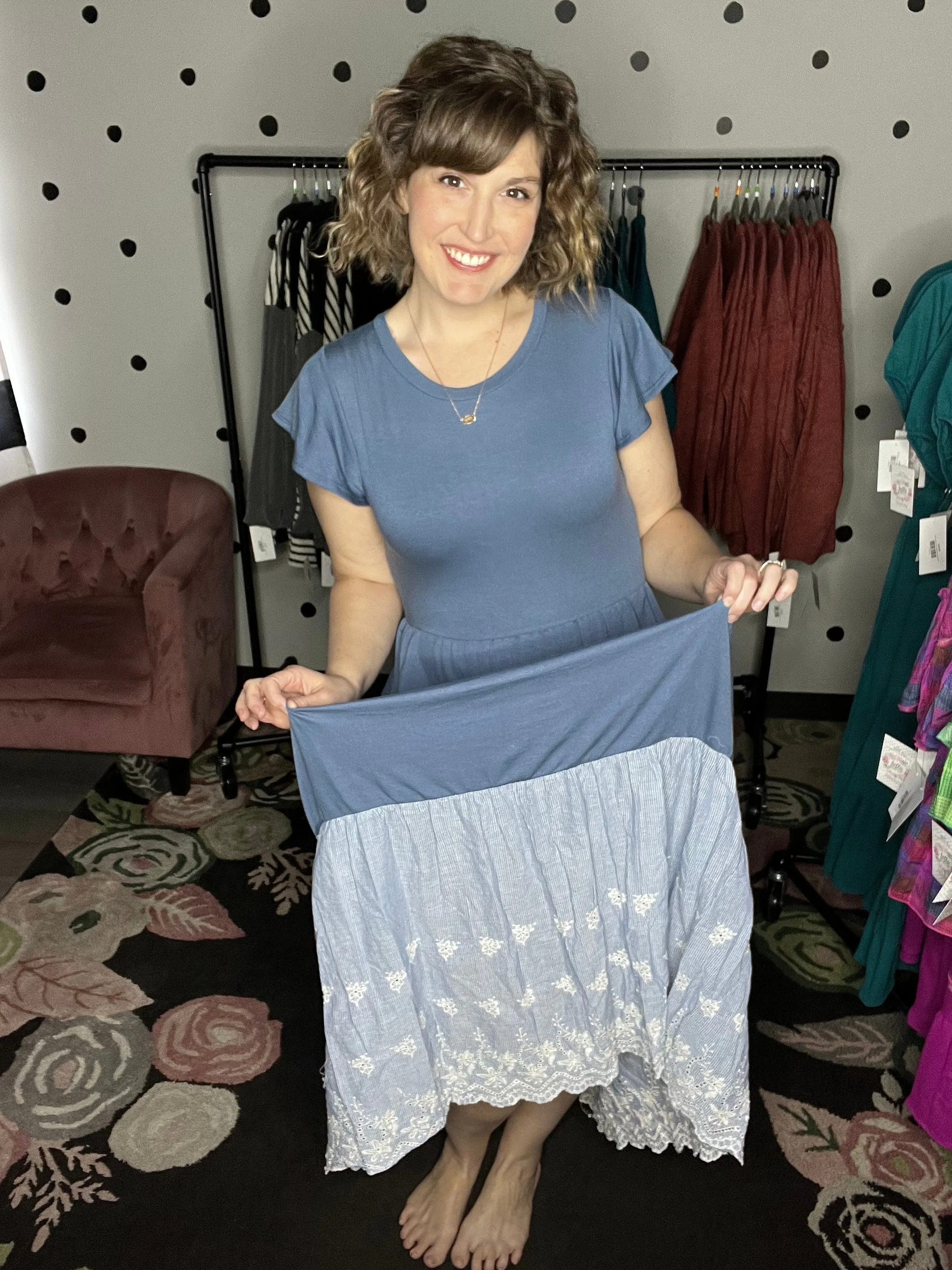 Denim Blue Tiered Maxi