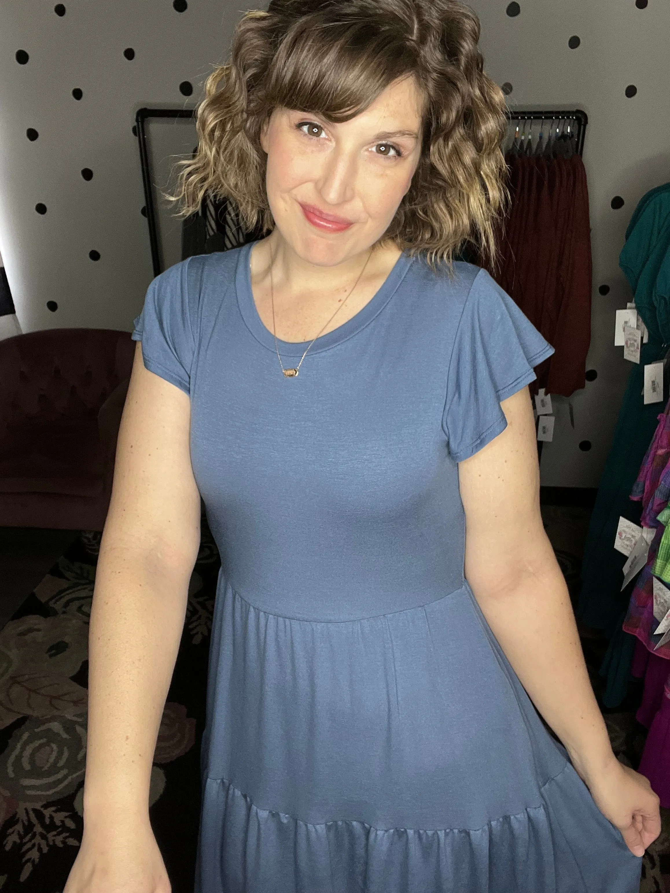 Denim Blue Tiered Maxi