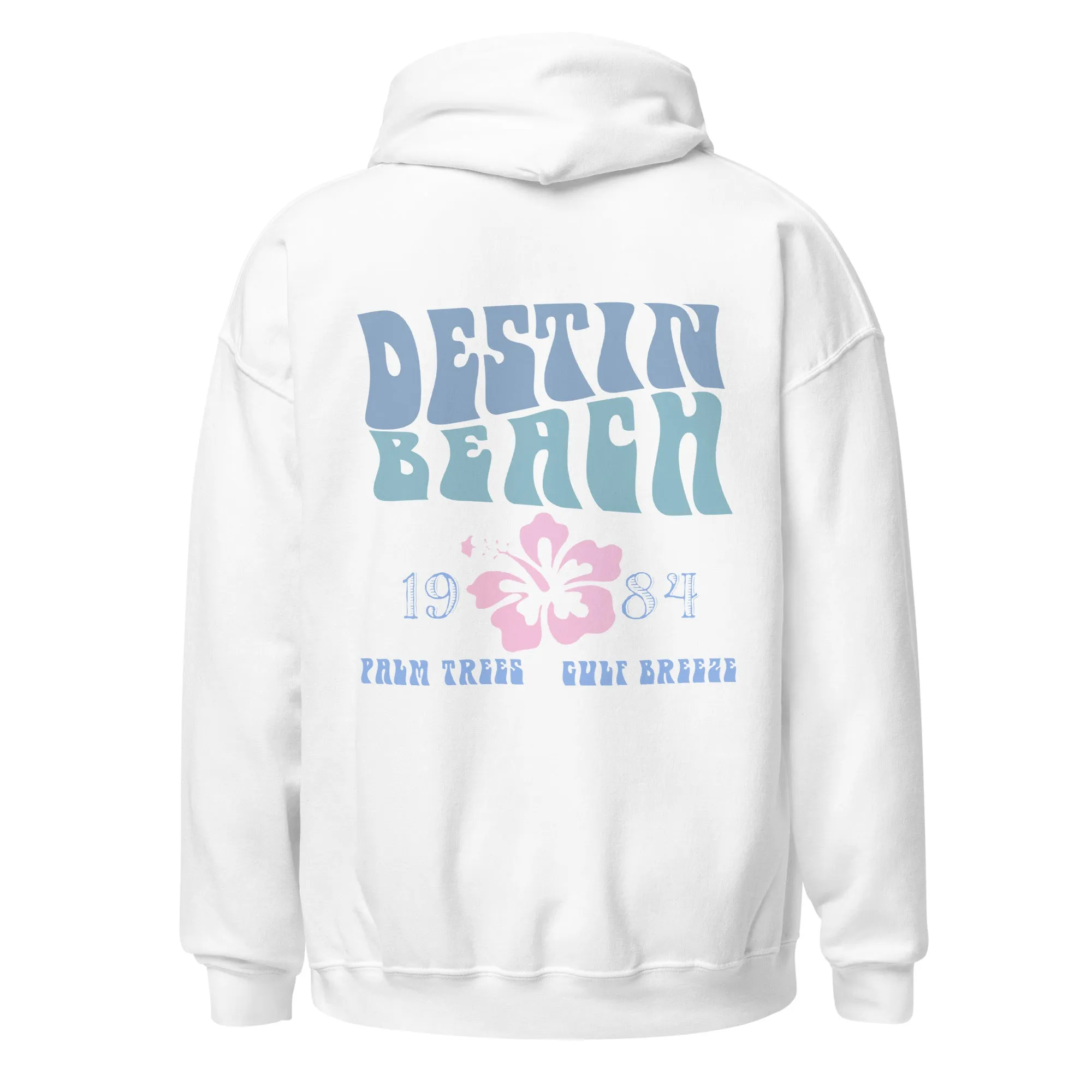 Destin Florida Beach Hoodie Unisex Womens Mens Mid-Weight Retro