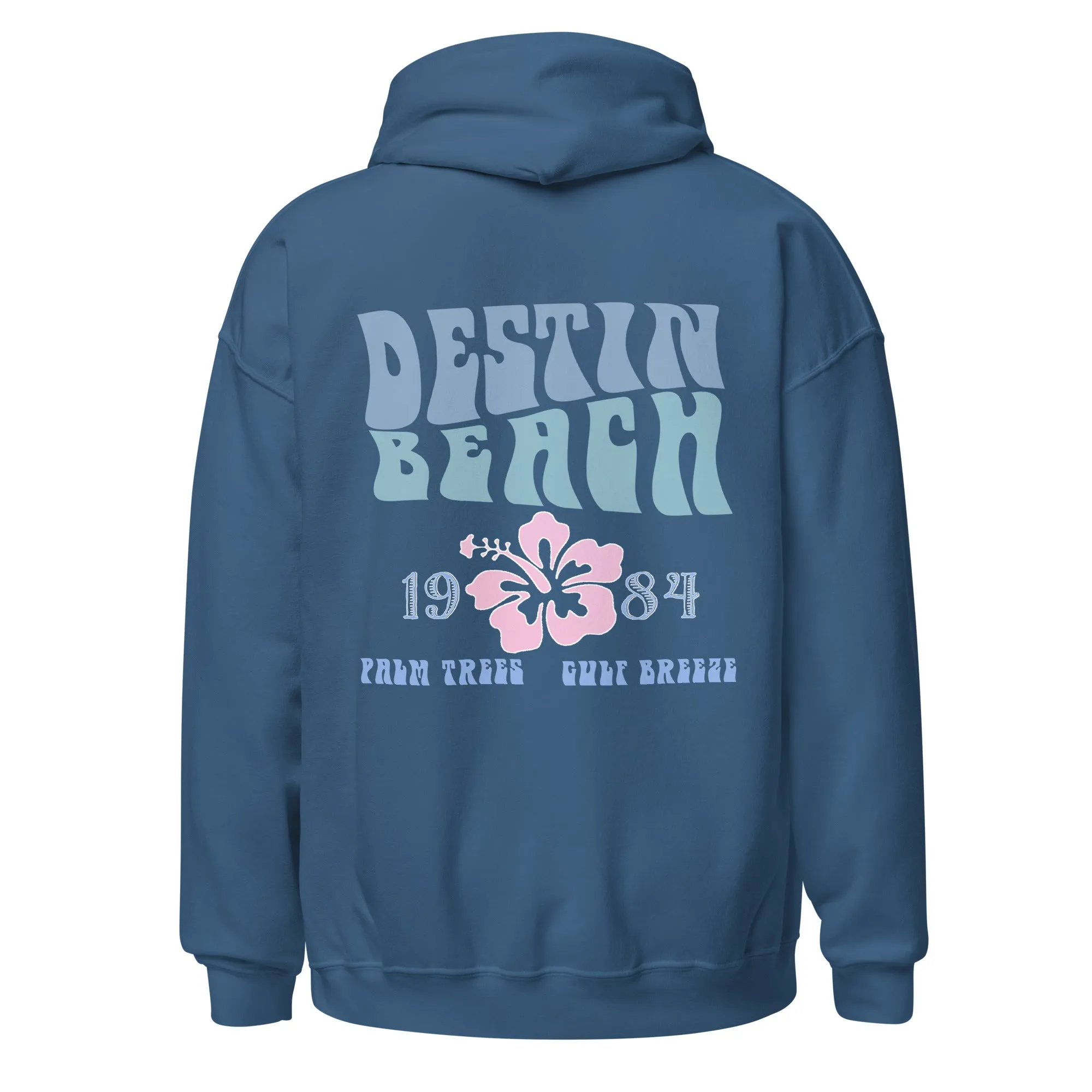 Destin Florida Beach Hoodie Unisex Womens Mens Mid-Weight Retro