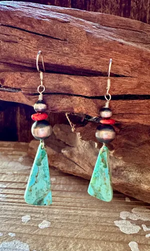 DINE’H NATIVE ARTS Turquoise Earrings • 6g