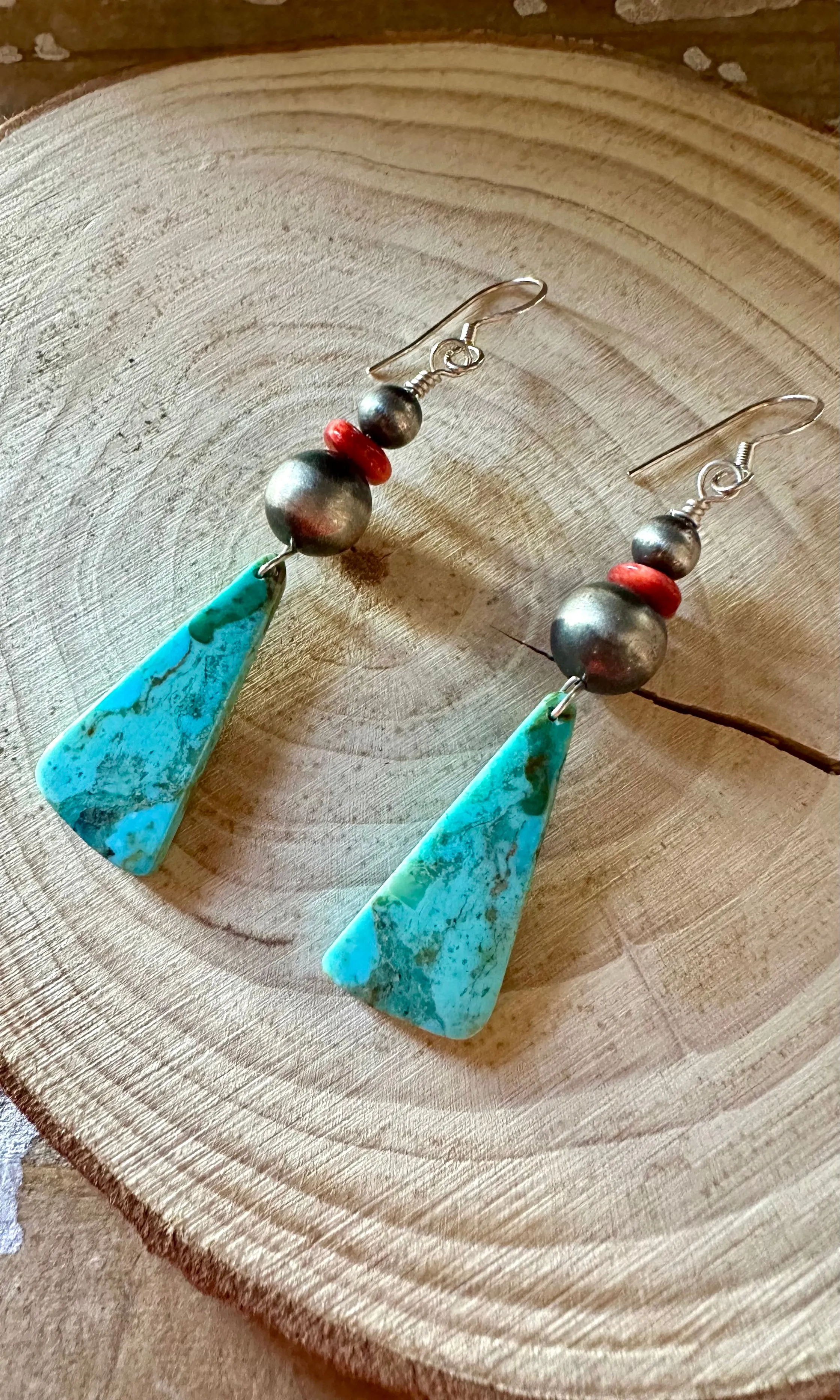 DINE’H NATIVE ARTS Turquoise Earrings • 6g